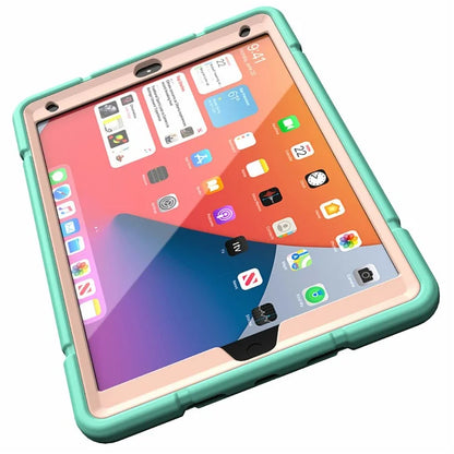For iPad 10.2 (2019) / (2020) / (2021) Case Kickstand Heavy Duty TPU + PC Tablet Cover Anti-Slip