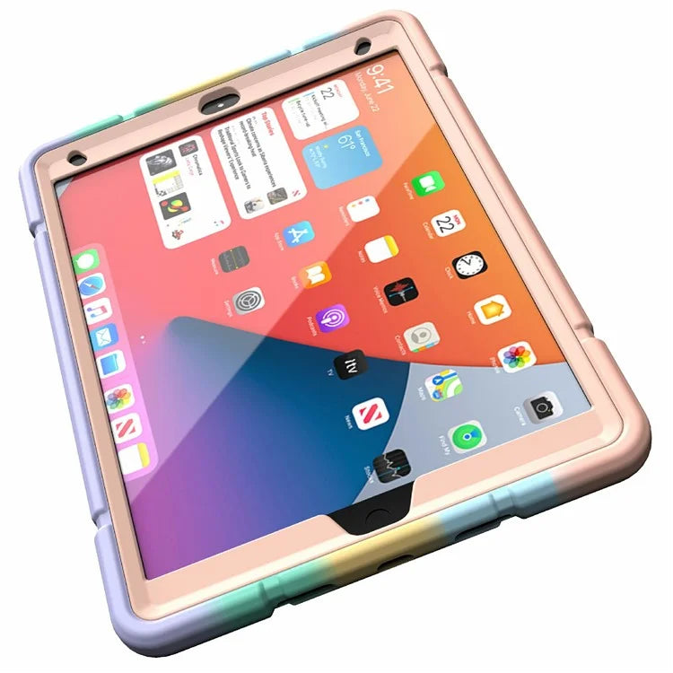 For iPad 10.2 (2019) / (2020) / (2021) Case Kickstand Heavy Duty TPU + PC Tablet Cover Anti-Slip