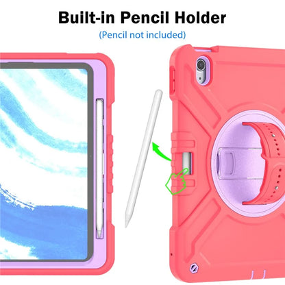 X-Shaped Series for iPad Air 11 (2024) Case Kickstand PC+Silicone Tablet Cover with Shoulder Strap