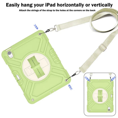 X-Shaped Series for iPad Air 11 (2024) Case Kickstand PC+Silicone Tablet Cover with Shoulder Strap