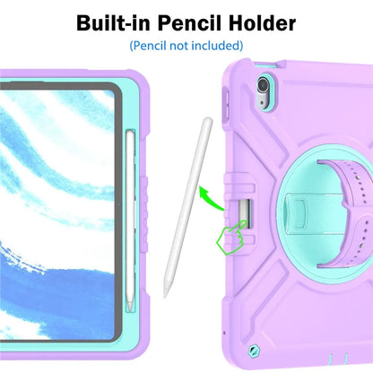 X-Shaped Series for iPad Air 11 (2024) Case Kickstand PC+Silicone Tablet Cover with Shoulder Strap