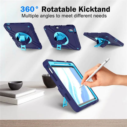 X-Shaped Series for iPad Air 11 (2024) Case Kickstand PC+Silicone Tablet Cover with Shoulder Strap