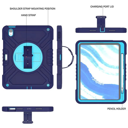 X-Shaped Series for iPad Air 11 (2024) Case Kickstand PC+Silicone Tablet Cover with Shoulder Strap