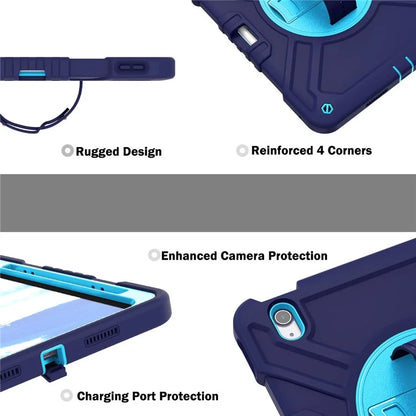 X-Shaped Series for iPad Air 11 (2024) Case Kickstand PC+Silicone Tablet Cover with Shoulder Strap