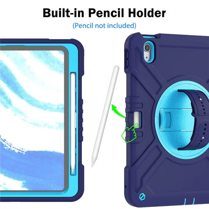 X-Shaped Series for iPad Air 11 (2024) Case Kickstand PC+Silicone Tablet Cover with Shoulder Strap