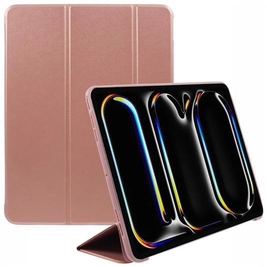 For iPad Pro 11 (2024) Case Leather + Honeycomb TPU Tablet Cover Tri-Fold Stand