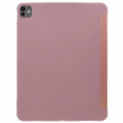 For iPad Pro 11 (2024) Case Leather + Honeycomb TPU Tablet Cover Tri-Fold Stand