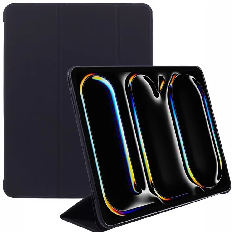 For iPad Pro 11 (2024) Case Leather + Honeycomb TPU Tablet Cover Tri-Fold Stand