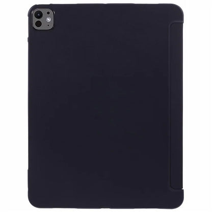 For iPad Pro 11 (2024) Case Leather + Honeycomb TPU Tablet Cover Tri-Fold Stand
