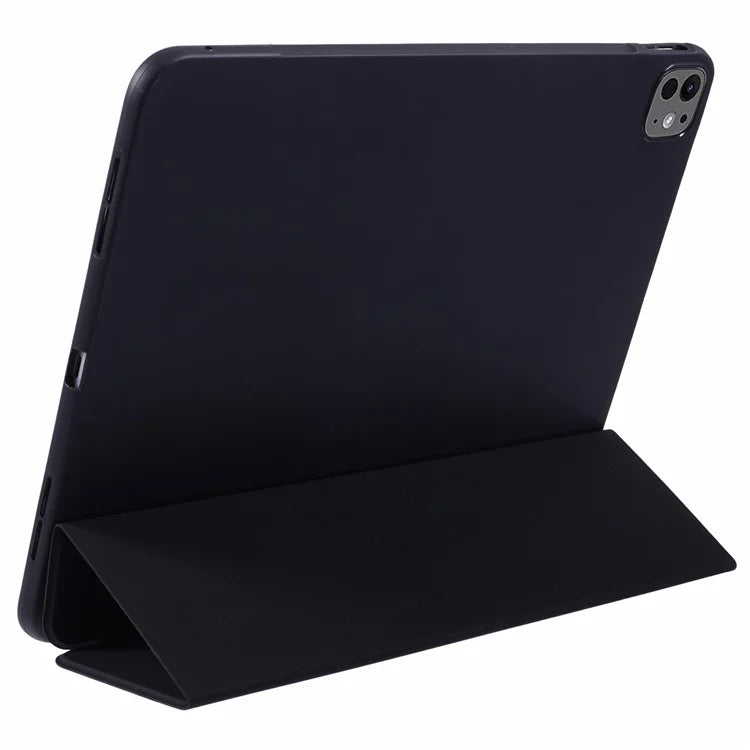For iPad Pro 11 (2024) Case Leather + Honeycomb TPU Tablet Cover Tri-Fold Stand