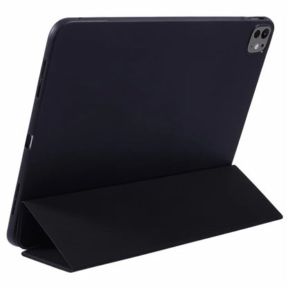 For iPad Pro 11 (2024) Case Leather + Honeycomb TPU Tablet Cover Tri-Fold Stand