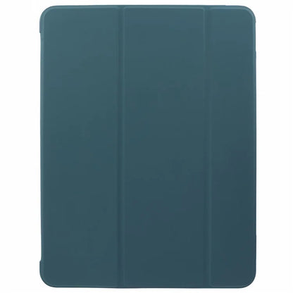 For iPad Pro 11 (2024) Case Leather + Honeycomb TPU Tablet Cover Tri-Fold Standish Green