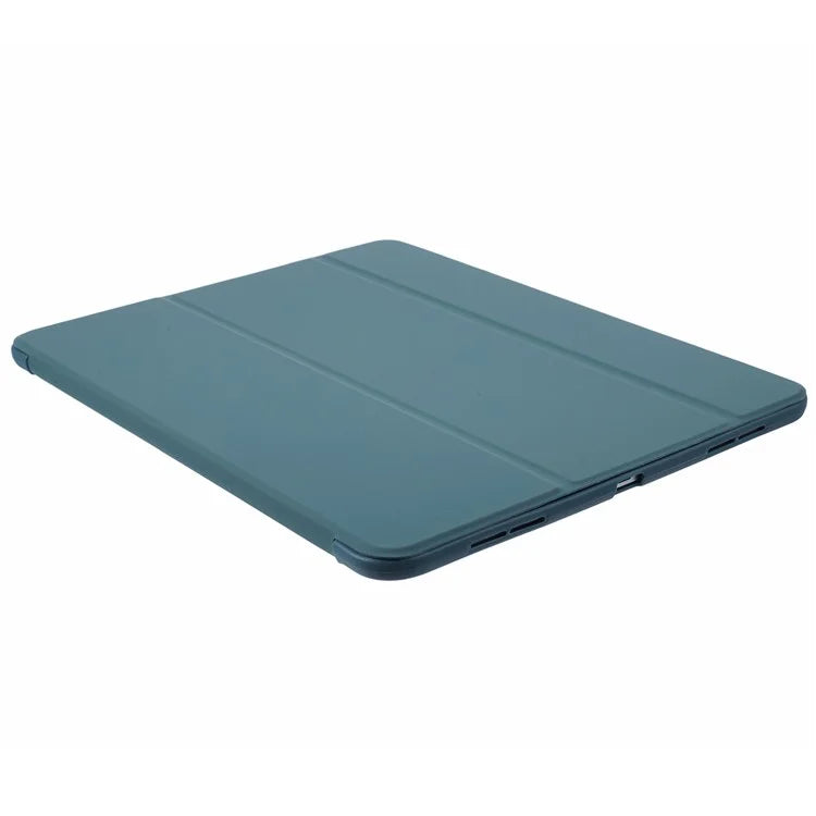 For iPad Pro 11 (2024) Case Leather + Honeycomb TPU Tablet Cover Tri-Fold Standish Green