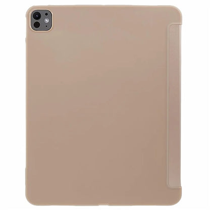 For iPad Pro 11 (2024) Case Leather + Honeycomb TPU Tablet Cover Tri-Fold Stand