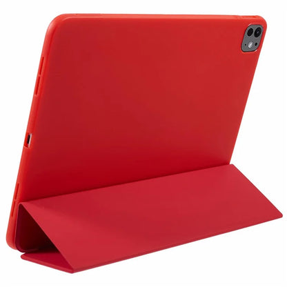 For iPad Pro 11 (2024) Case Leather + Honeycomb TPU Tablet Cover Tri-Fold Stand