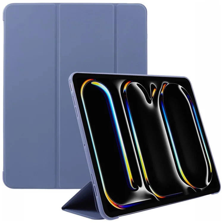 For iPad Pro 11 (2024) Case Leather + Honeycomb TPU Tablet Cover Tri-Fold Stand