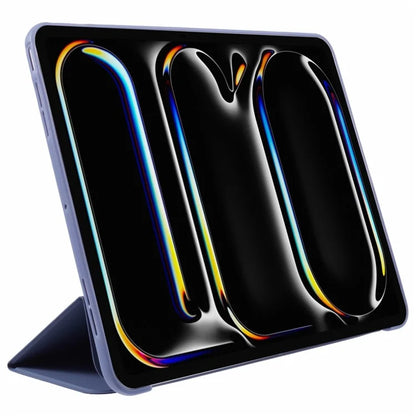 For iPad Pro 11 (2024) Case Leather + Honeycomb TPU Tablet Cover Tri-Fold Stand