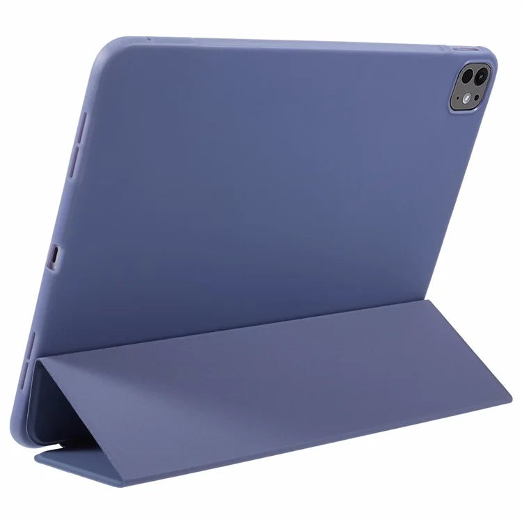 For iPad Pro 11 (2024) Case Leather + Honeycomb TPU Tablet Cover Tri-Fold Stand