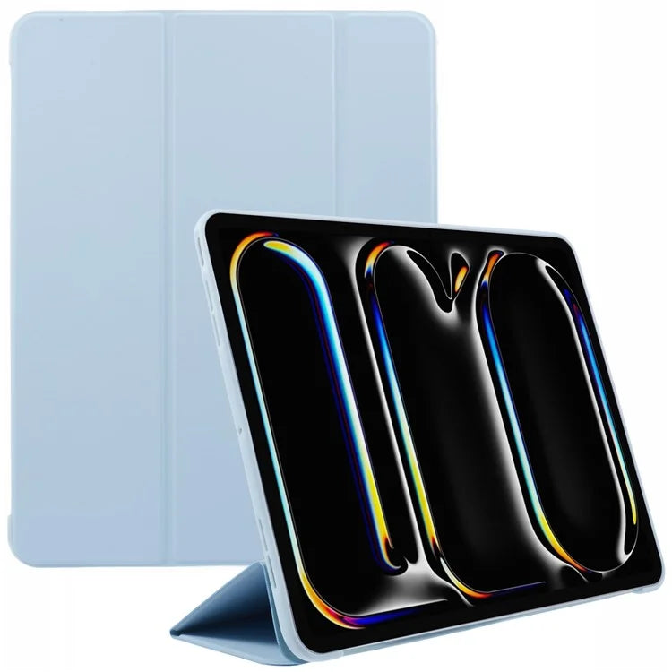 For iPad Pro 11 (2024) Case Leather + Honeycomb TPU Tablet Cover Tri-Fold Stand