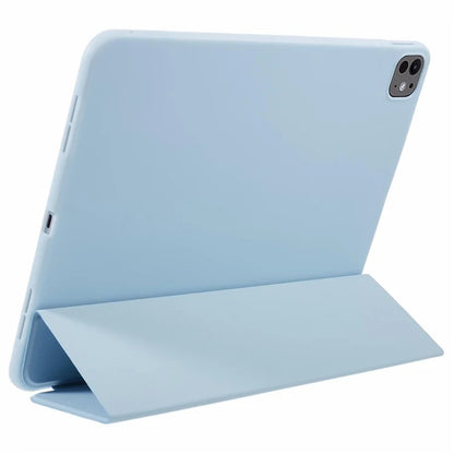 For iPad Pro 11 (2024) Case Leather + Honeycomb TPU Tablet Cover Tri-Fold Stand