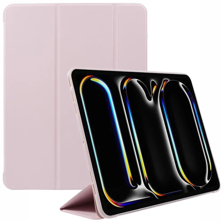 For iPad Pro 11 (2024) Case Leather + Honeycomb TPU Tablet Cover Tri-Fold Stand