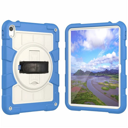 For iPad Air 11 (2024) Kickstand Case Rotating Hand Strap PC+TPU Tablet Cover with Shoulder Strap