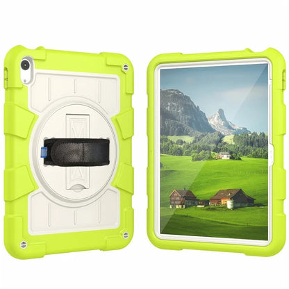 For iPad Air 11 (2024) Kickstand Case Rotating Hand Strap PC+TPU Tablet Cover with Shoulder Strap