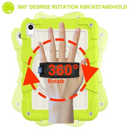 For iPad Air 11 (2024) Kickstand Case Rotating Hand Strap PC+TPU Tablet Cover with Shoulder Strap