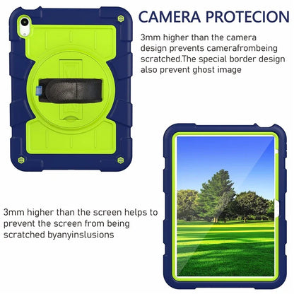 For iPad Air 11 (2024) Kickstand Case Rotating Hand Strap PC+TPU Tablet Cover with Shoulder Strap