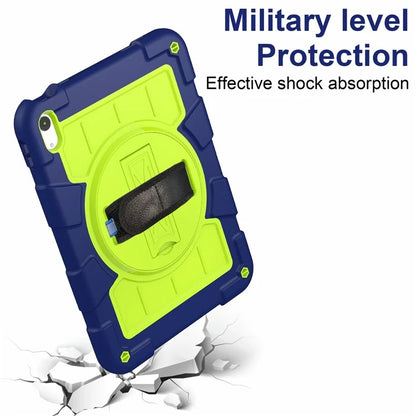 For iPad Air 11 (2024) Kickstand Case Rotating Hand Strap PC+TPU Tablet Cover with Shoulder Strap