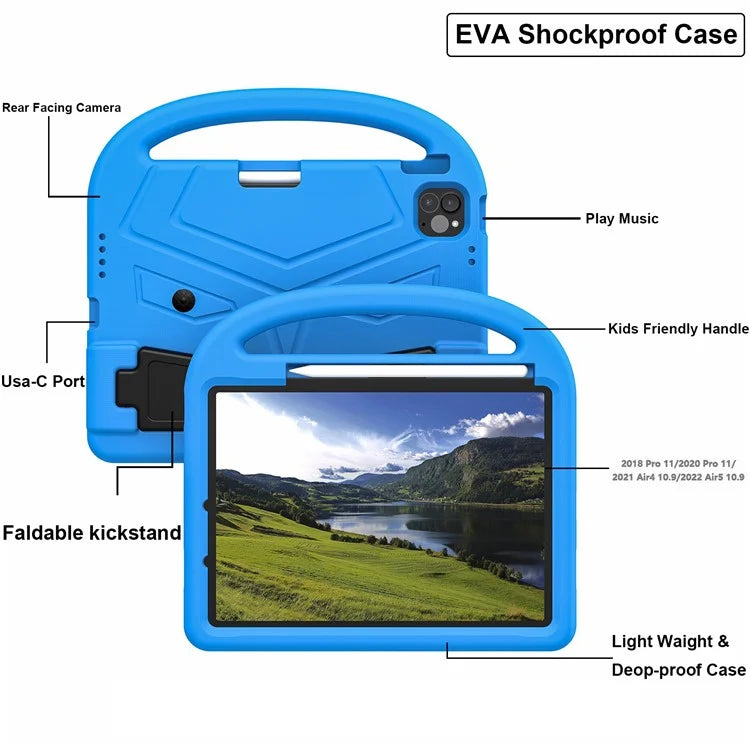 For iPad Pro 11 (2024) Case Sparrow Style EVA Tablet Cover with Kickstand