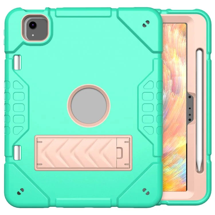 For iPad Air 11 (2024) M2 Case Rugged Kickstand PC+TPU Tablet Cover with Pen Slot