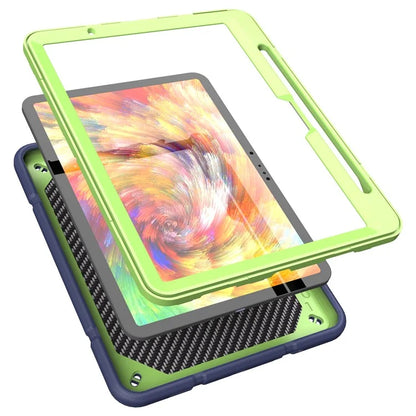 For iPad Air 11 (2024) M2 Case Rugged Kickstand PC+TPU Tablet Cover with Pen Slot