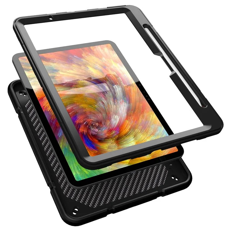 For iPad Air 11 (2024) M2 Case Rugged Kickstand PC+TPU Tablet Cover with Pen Slot