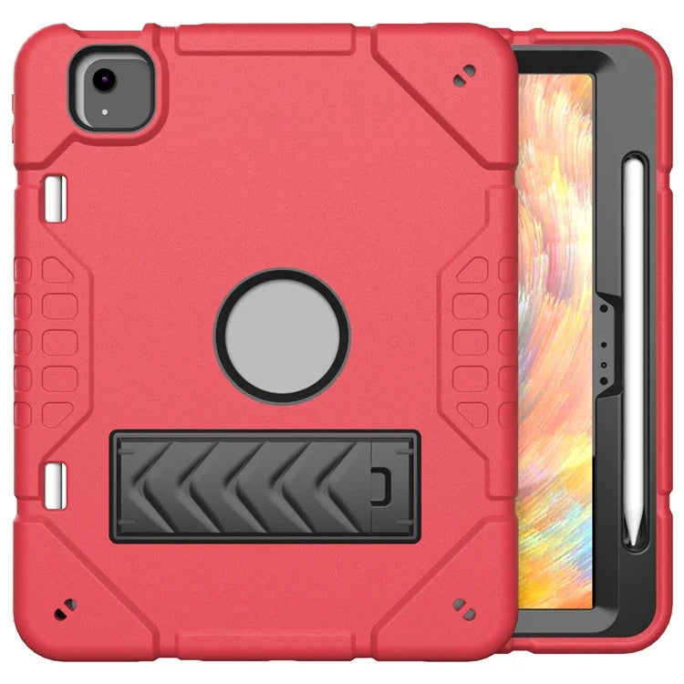 For iPad Air 11 (2024) M2 Case Rugged Kickstand PC+TPU Tablet Cover with Pen Slot