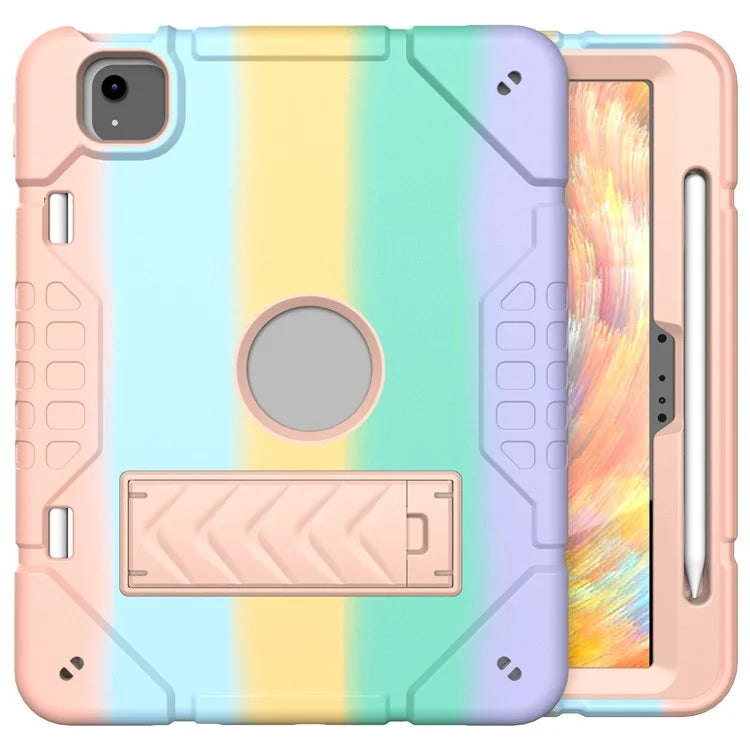 For iPad Air 11 (2024) M2 Case Rugged Kickstand PC+TPU Tablet Cover with Pen Slot