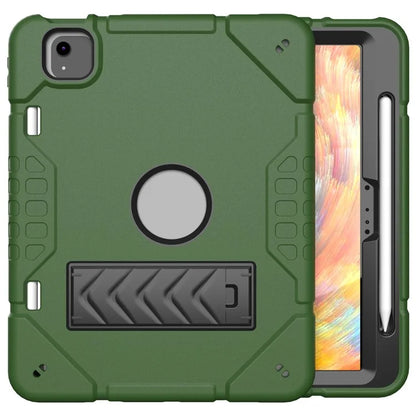 For iPad Air 11 (2024) M2 Case Rugged Kickstand PC+TPU Tablet Cover with Pen Slot