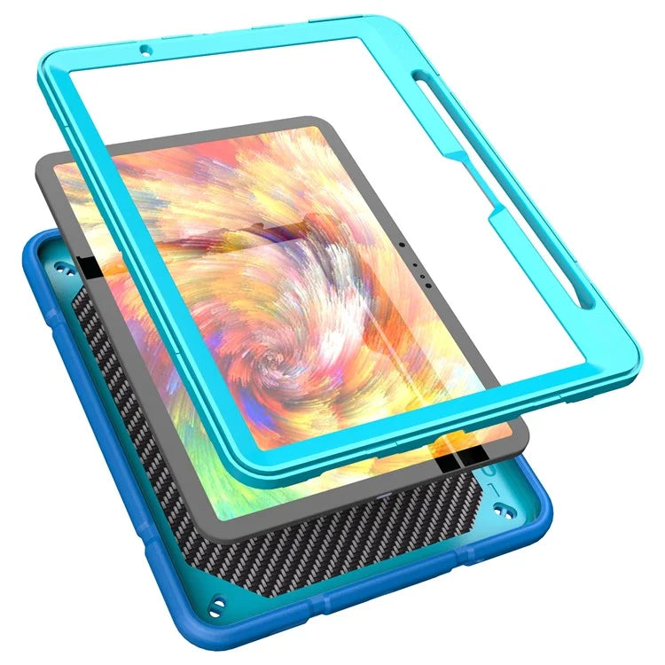 For iPad Air 11 (2024) M2 Case Rugged Kickstand PC+TPU Tablet Cover with Pen Slot