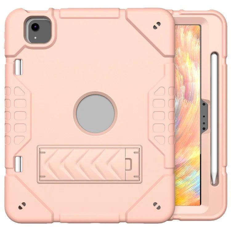 For iPad Air 11 (2024) M2 Case Rugged Kickstand PC+TPU Tablet Cover with Pen Slot