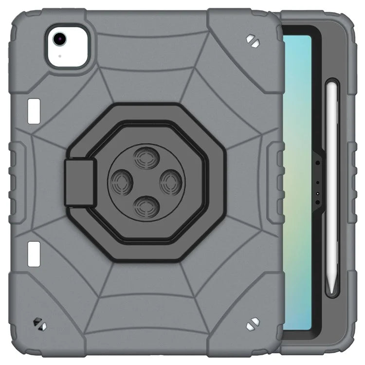 For iPad Air 11 (2024) M2 Case TPU+PC Fidget Tablet Cover with Handle Kickstand and Pencil Holder