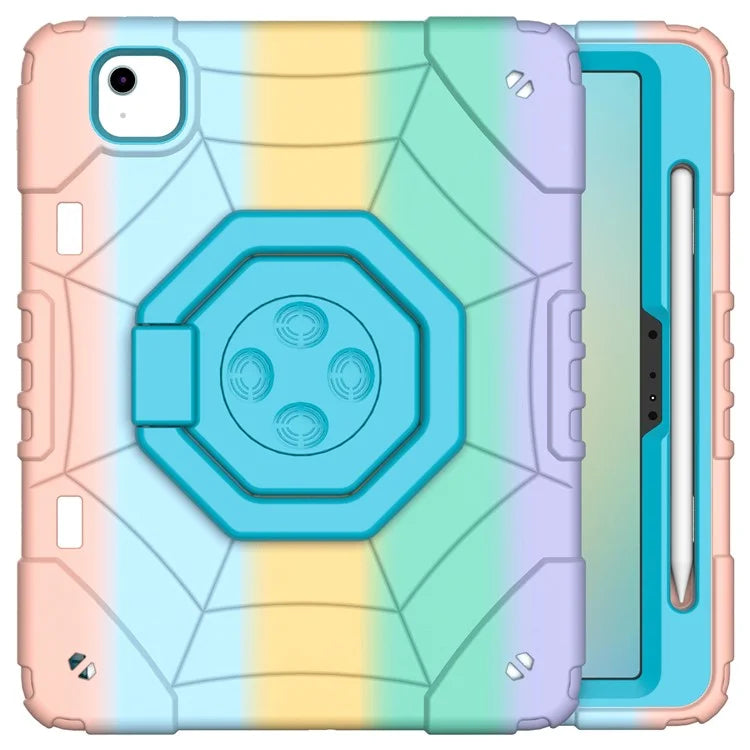 For iPad Air 11 (2024) M2 Case TPU+PC Fidget Tablet Cover with Handle Kickstand and Pencil Holder