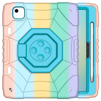 For iPad Air 11 (2024) M2 Case TPU+PC Fidget Tablet Cover with Handle Kickstand and Pencil Holder