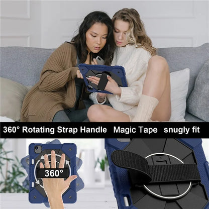 For iPad Air 11 (2024) Case Silicone+PC Kickstand Tablet Cover with Shoulder Strap