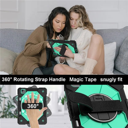 For iPad Air 11 (2024) Case Silicone+PC Kickstand Tablet Cover with Shoulder Strap