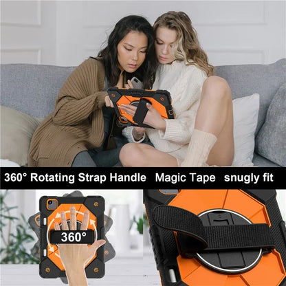 For iPad Air 11 (2024) Case Silicone+PC Kickstand Tablet Cover with Shoulder Strap