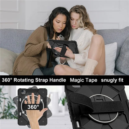 For iPad Air 11 (2024) Case Silicone+PC Kickstand Tablet Cover with Shoulder Strap