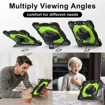 For iPad Air 11 (2024) Case Silicone+PC Kickstand Tablet Cover with Shoulder Strap