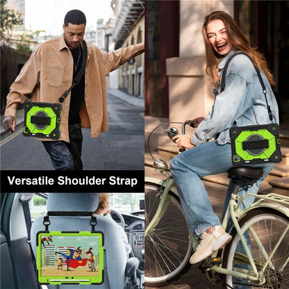 For iPad Air 11 (2024) Case Silicone+PC Kickstand Tablet Cover with Shoulder Strap