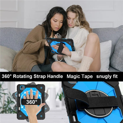 For iPad Air 11 (2024) Case Silicone+PC Kickstand Tablet Cover with Shoulder Strap