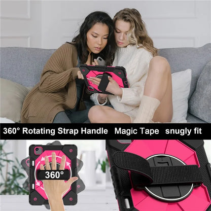 For iPad Air 11 (2024) Case Silicone+PC Kickstand Tablet Cover with Shoulder Strap